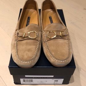 Ralph Lauren camel suede driving loafers - size 9